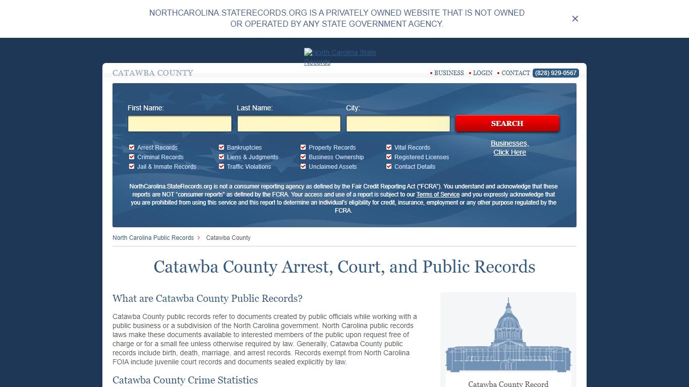 Catawba County Arrest, Court, and Public Records